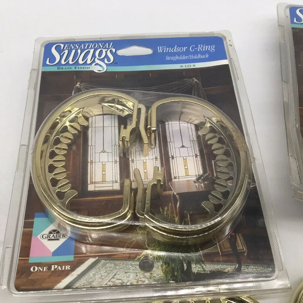 Graber Structures Windsor C-Ring Swag holder curtain drape tieback Holdback X4